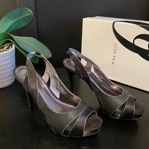 Nine West sz 10 black heels 4.5”